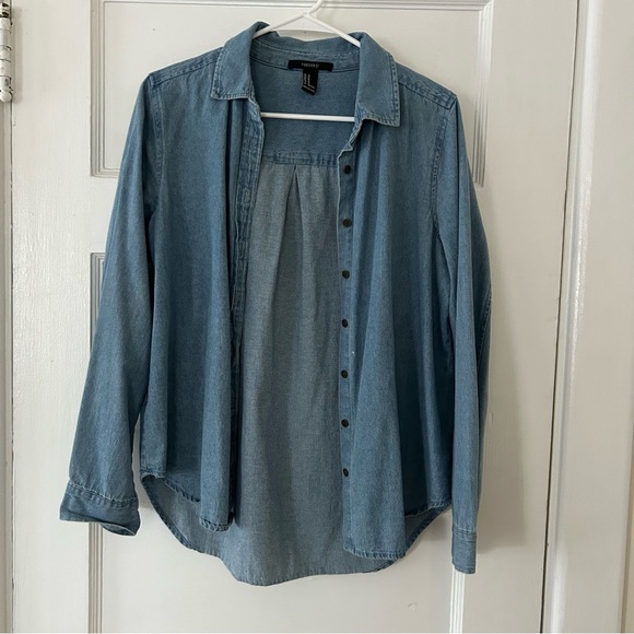 Forever21 Denim Button Down - Picture 1 of 4